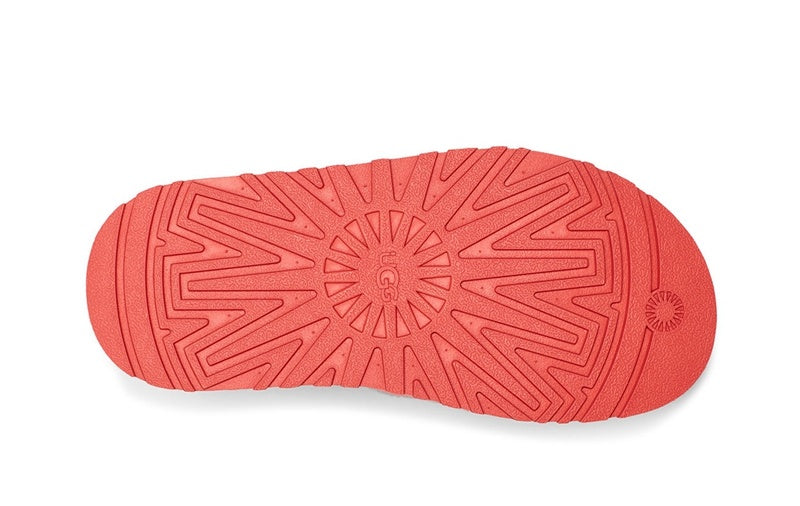 Coral Red Disco Fluffy Sandals – In Stock