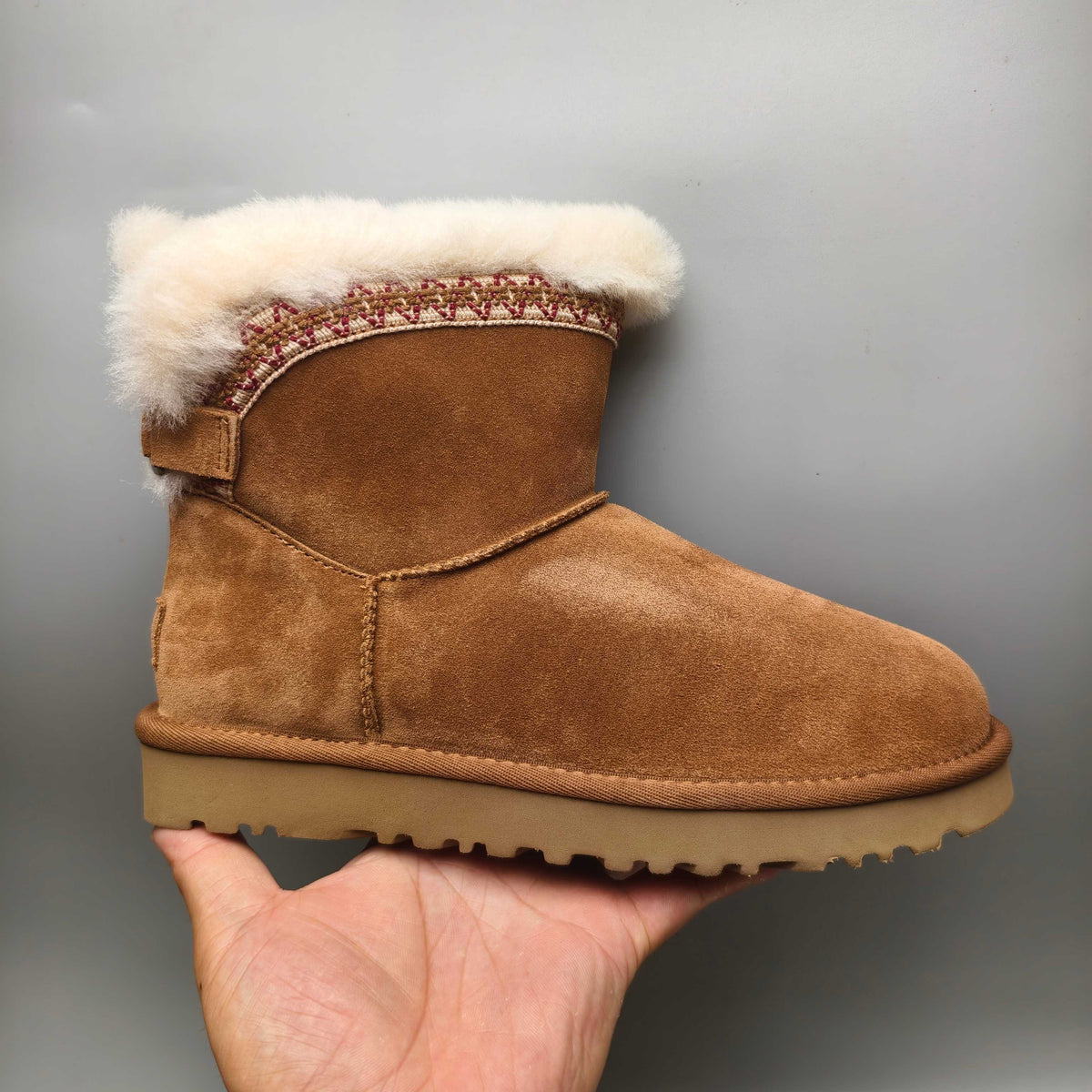 Chestnut Ethnic Style Back-Strap Sneakers – In Stock