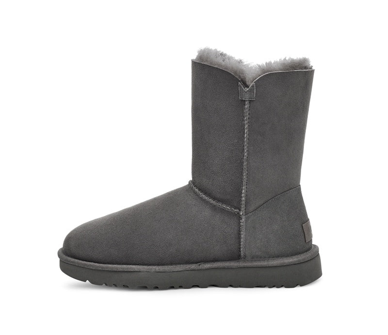 Grey Side-Zip Mid-Calf Boots – In Stock