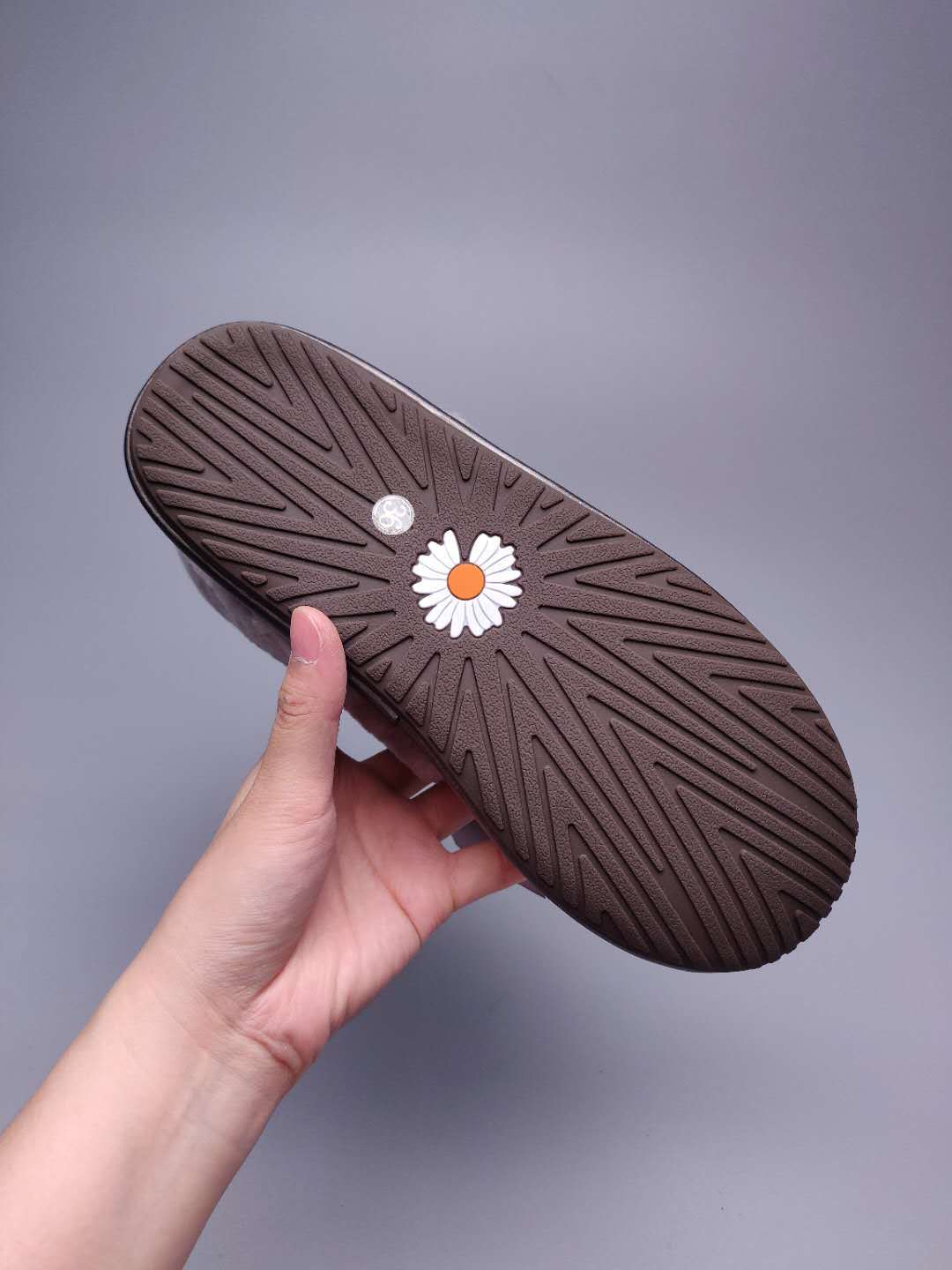 Mineral Grey Daisy Crystal Ribbon Shoes – In Stock