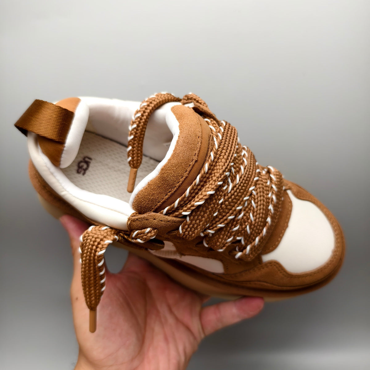 Chestnut Chunky Dad Sneakers – Lace-Up Casual Style | In Stock