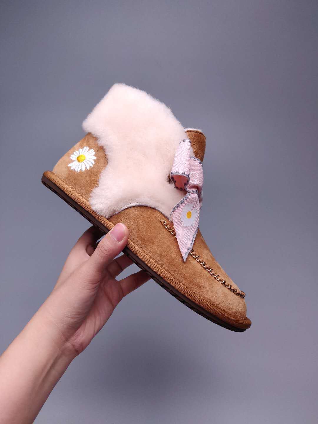 Chestnut Daisy Chain Ribbon Shoes – In Stock