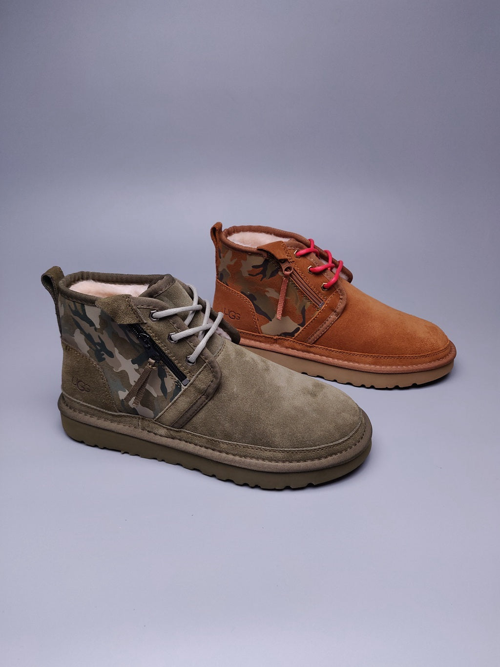 Military Green Color-Block Camo Men’s Sneakers – In Stock
