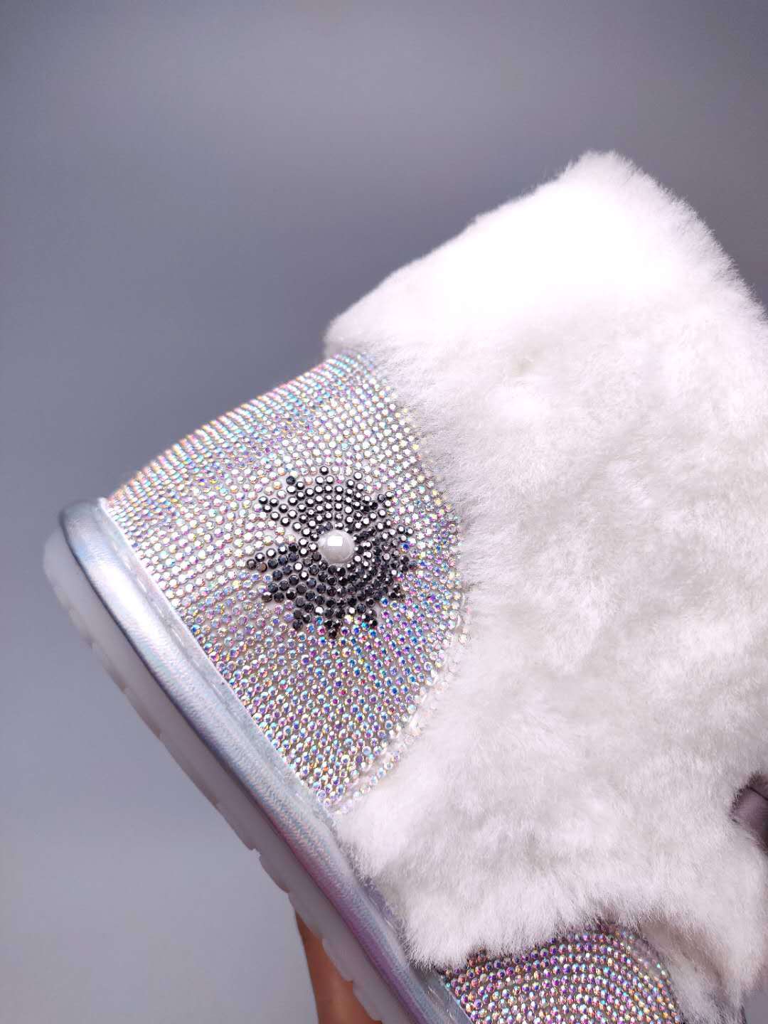 Iridescent Daisy Crystal Ribbon Shoes – In Stock