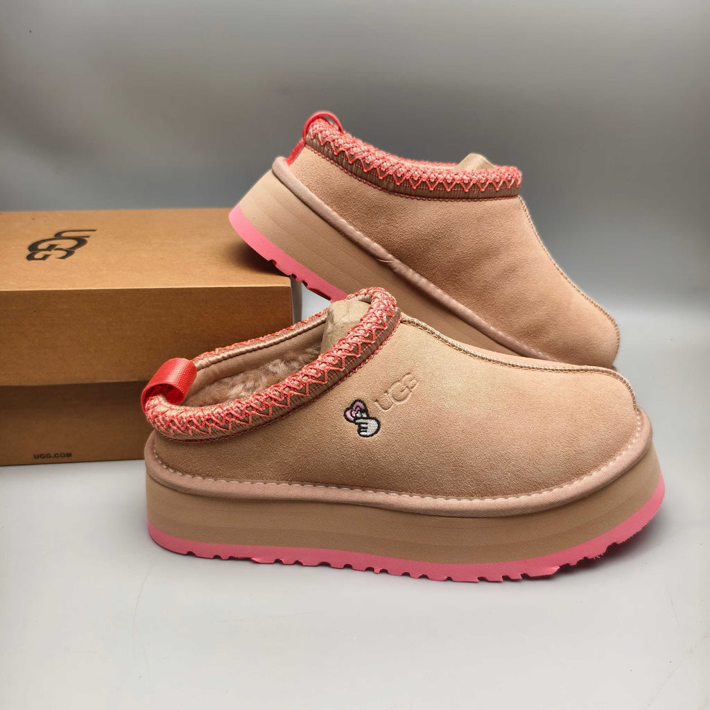 Pink Ethnic Style Chunky Sole Casual Shoes – In Stock