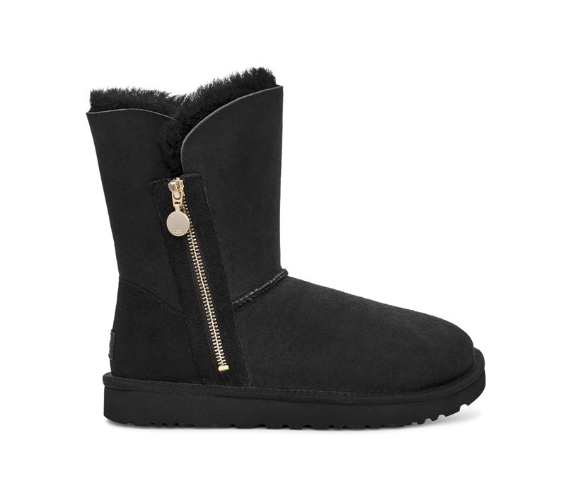Black Side-Zip Mid-Calf Boots – In Stock