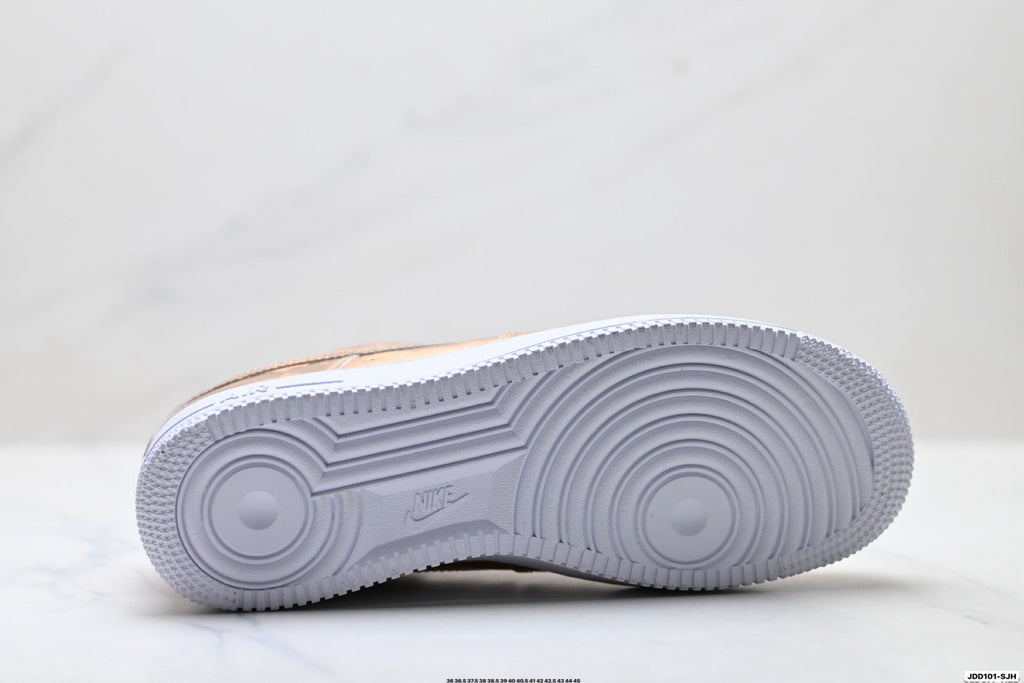 Nike Air Force 1 Low Rose Gold Metallic Unisex Sneakers Style 17