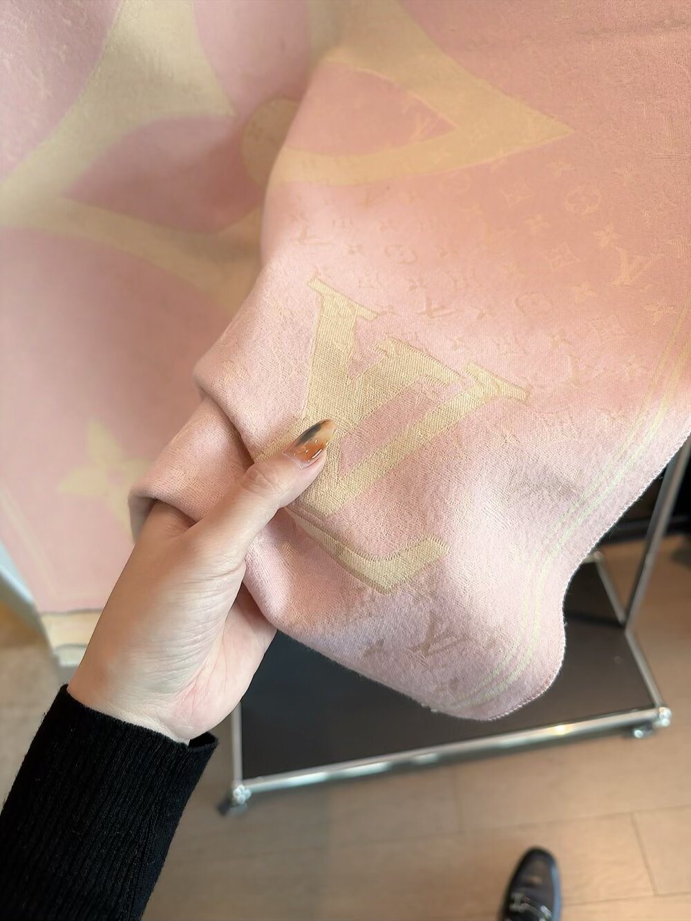 Louis Vuitton Monogram-Style Fringe Scarf