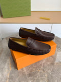 Men's Brown Moc-Toe Slip-On Loafers