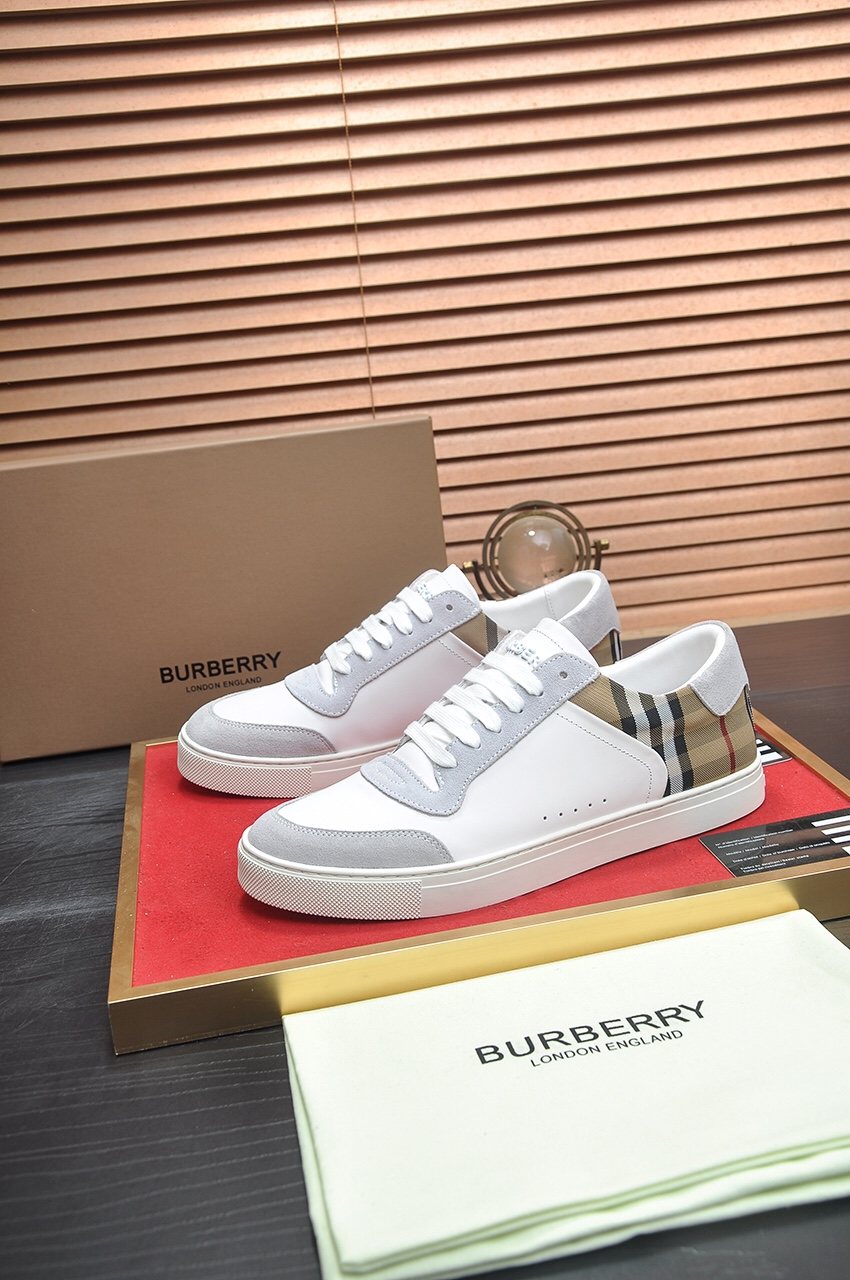 Burberry Check Panel Low-Top Sneakers - Rubber Outsole