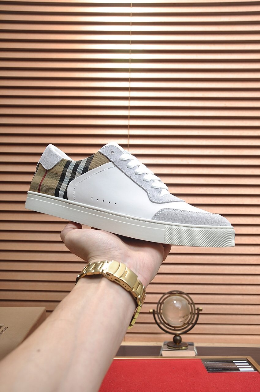 Burberry Check Panel Low-Top Sneakers - Rubber Outsole