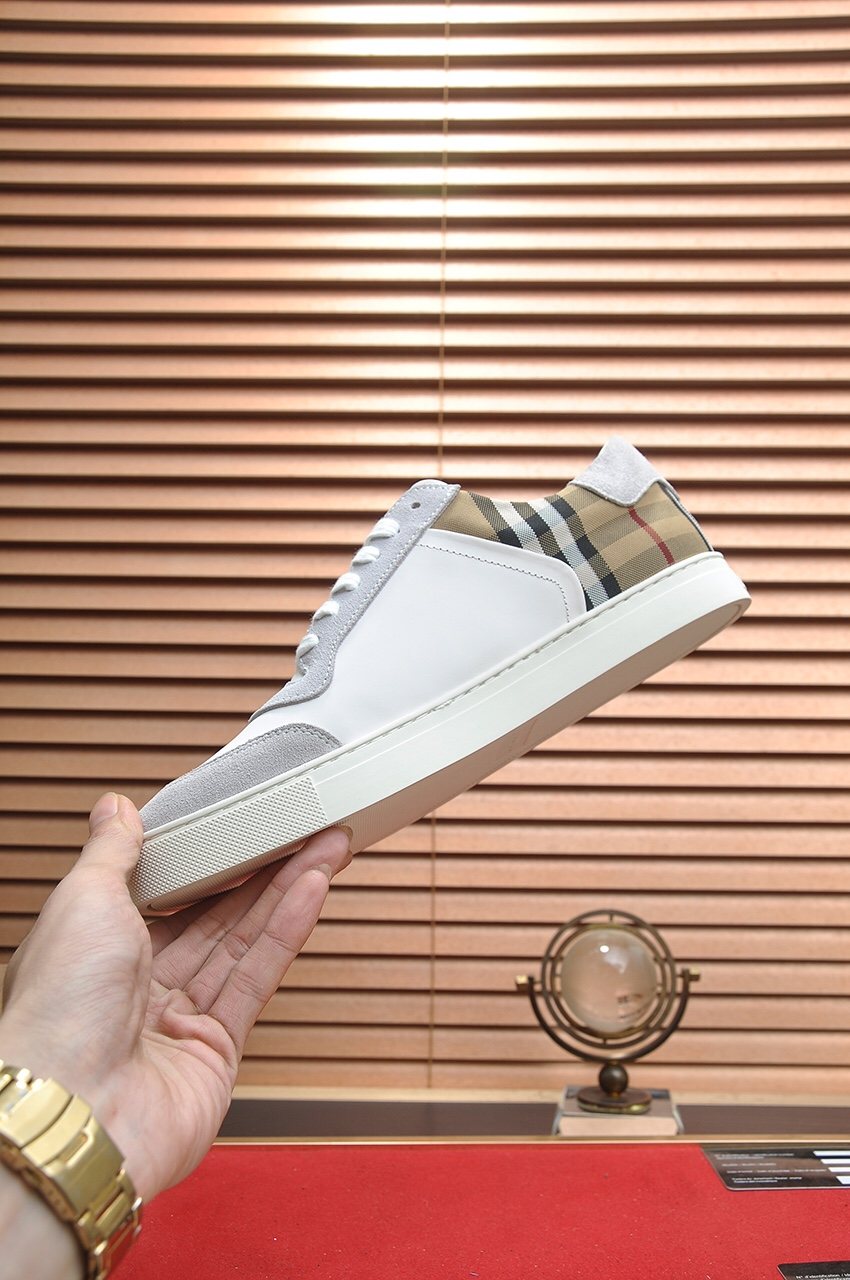 Burberry Check Panel Low-Top Sneakers - Rubber Outsole